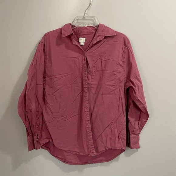 A new day mauve pink button down pocket top - Picture 1 of 5